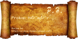 Prokop Hümér névjegykártya